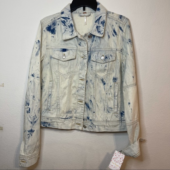 Nwt Free People Tiedye button up jean jacket - Picture 3 of 7